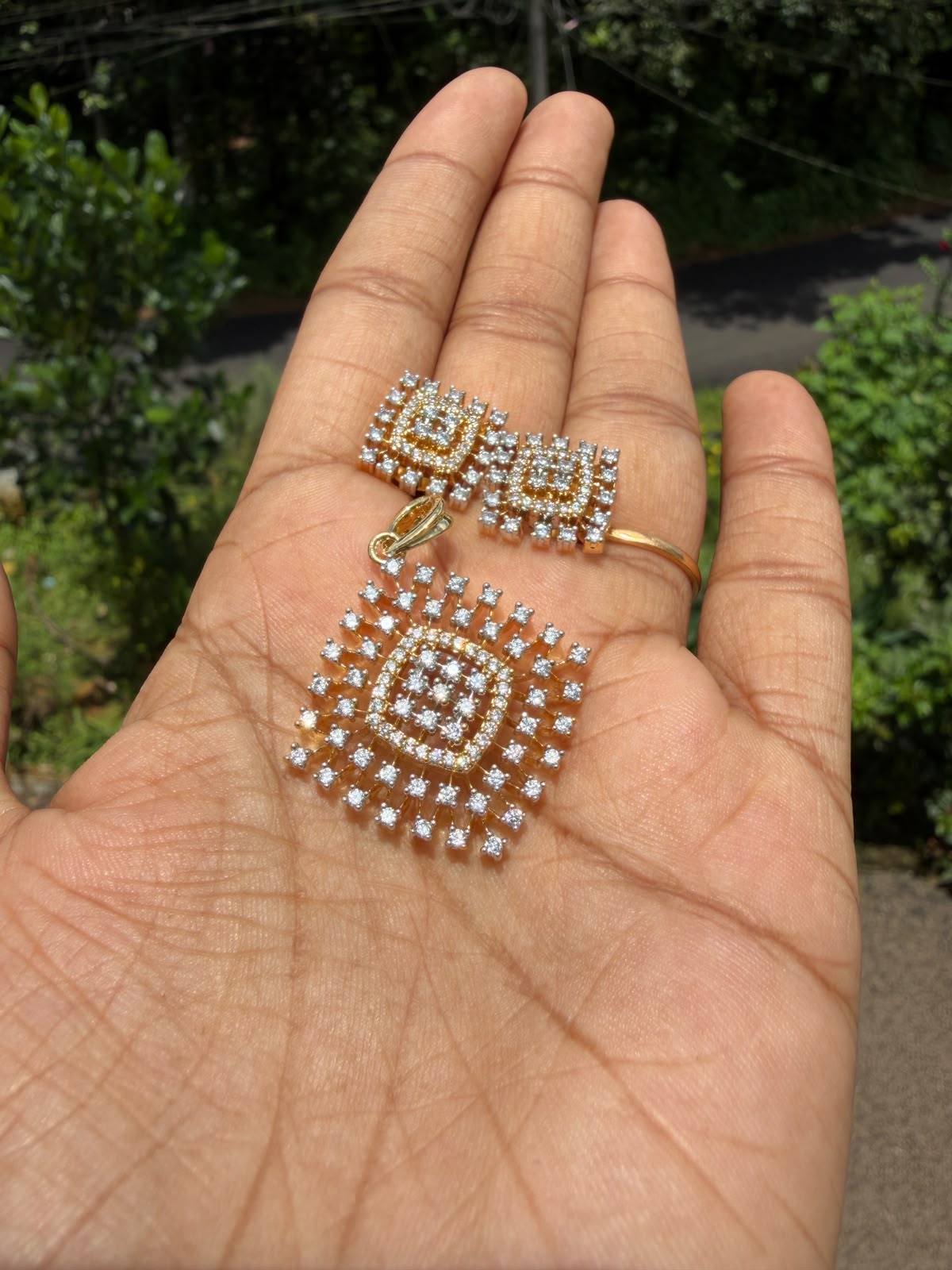 Square Diamond Pendent